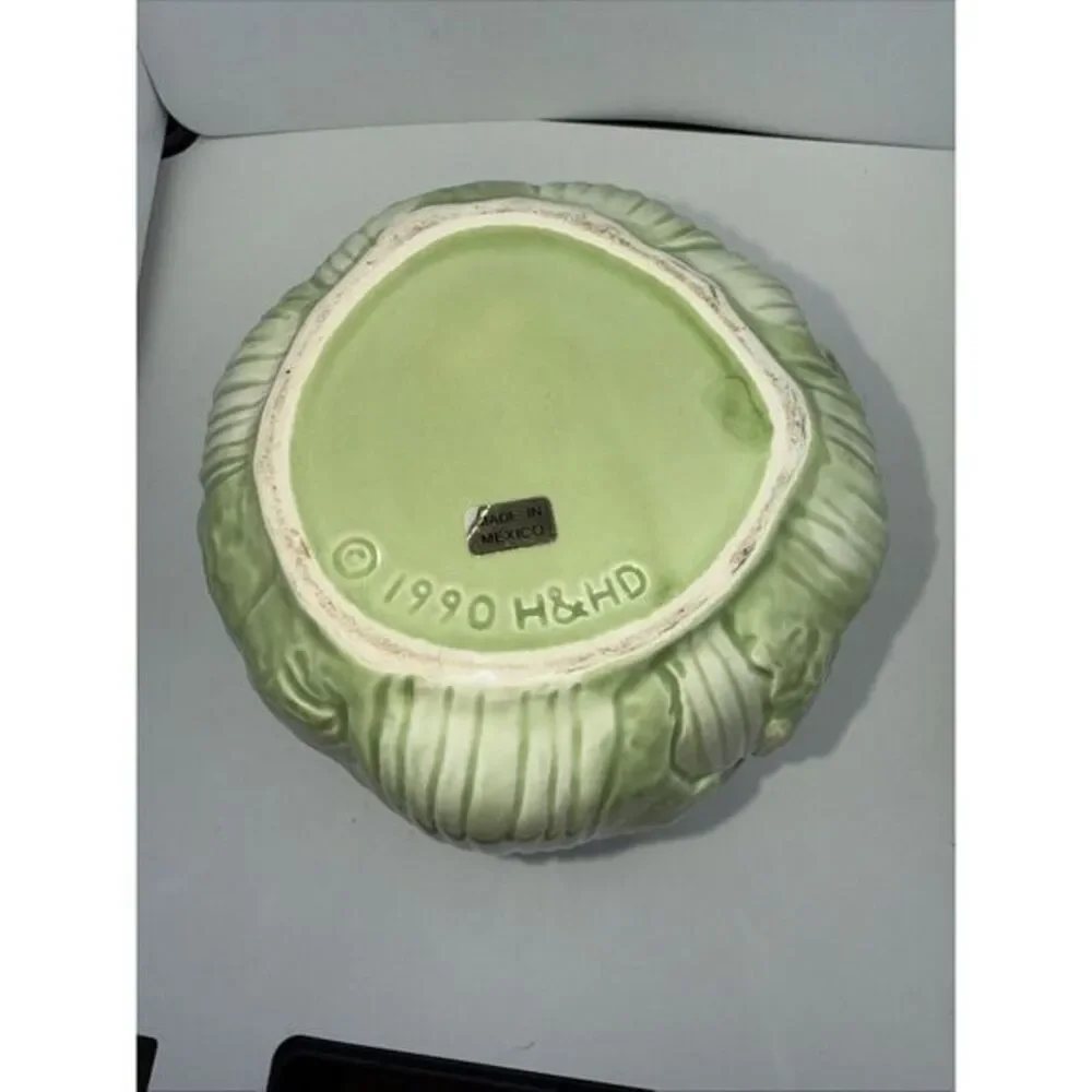 Vintage H&HD Cabbage Lettuce Planter Jar Canister‎ 1990 No Lid